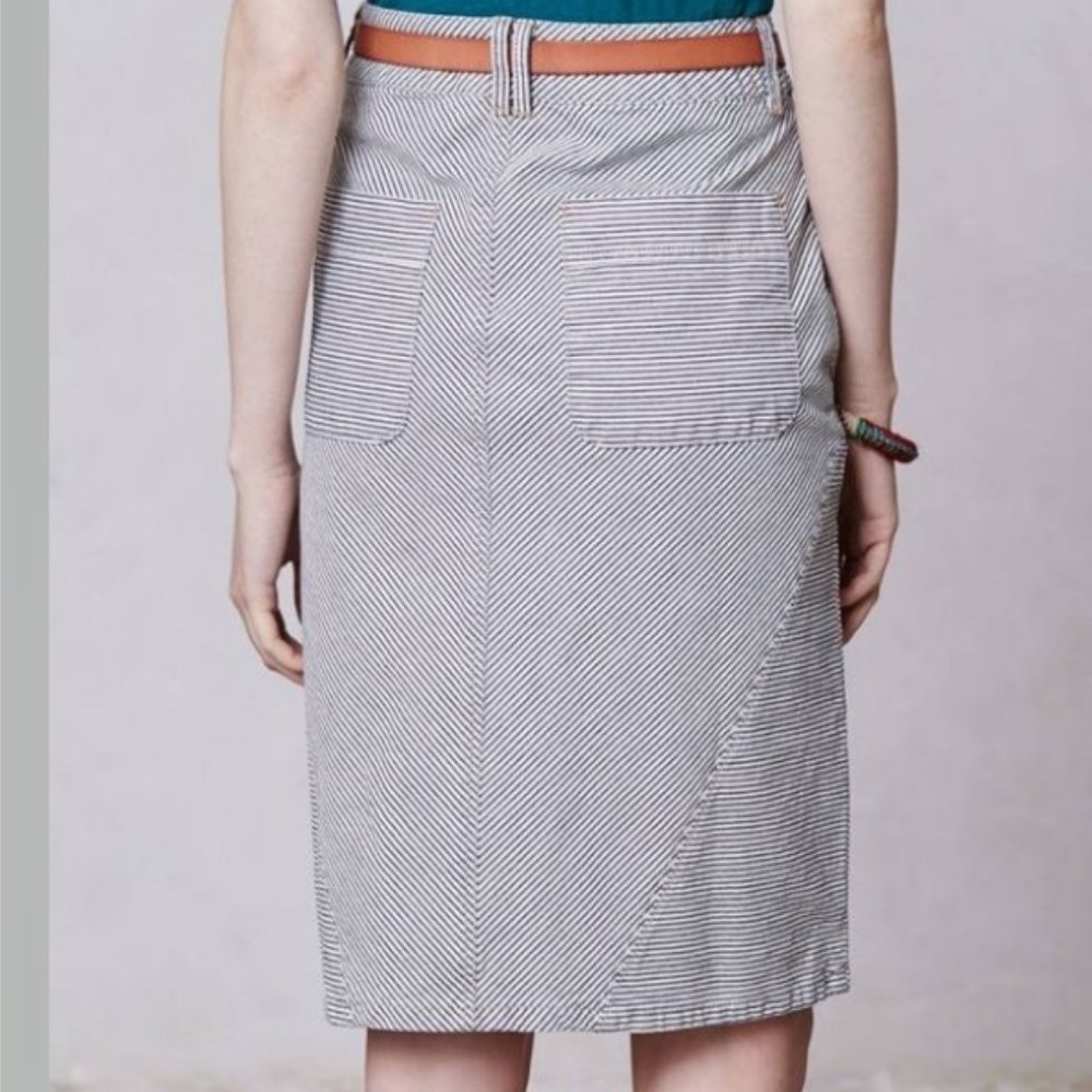 DONATED Anthropologie Pilcro Letterpress Railroad Denim Pinstripe Skirt 27